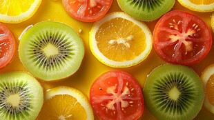 多彩切片水果的视觉盛宴