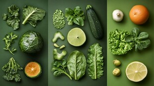 多彩新鲜蔬菜与水果组合