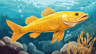 金色大鱼畅游海底世界