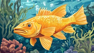 金色大鱼的海底梦幻景象