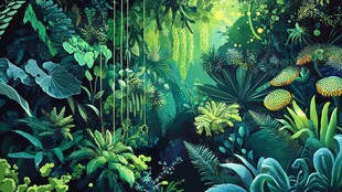 奇幻茂密丛林植物景观