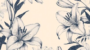 复古手绘百合花装饰图案