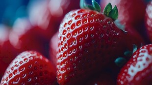 鲜红饱满的多汁草莓