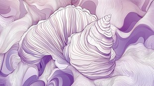梦幻紫调中的精致海螺
