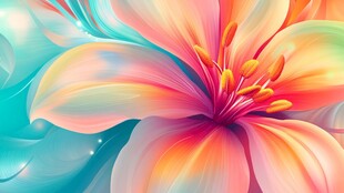 梦幻绚丽花朵绽放