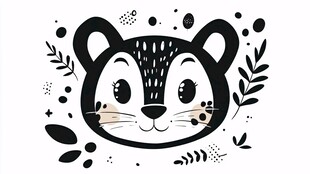 可爱松鼠卡通头像设计