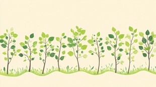 清新绿植边框图案设计