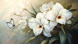 白兰花畔蝶飞舞