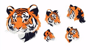 多款老虎头像设计素材