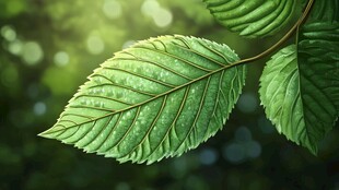 翠绿叶片的自然清新之美