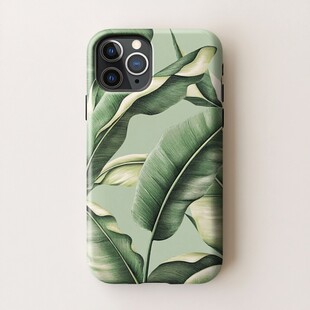 绿叶图案手机壳