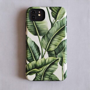 绿叶图案手机壳清新时尚