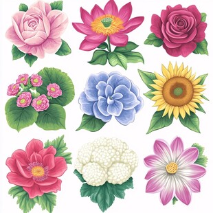 多彩花卉图案集合