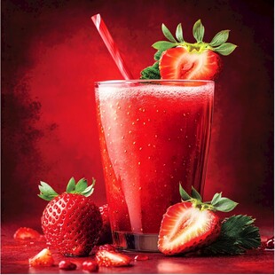 鲜榨草莓汁 视觉味觉双享受