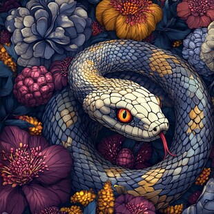 繁花中的神秘蛇类