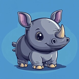 可爱小犀牛卡通形象