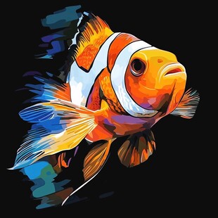 多彩小丑鱼插画