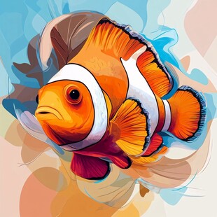 梦幻小丑鱼插画