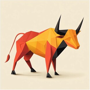 立体折纸公牛形象设计
