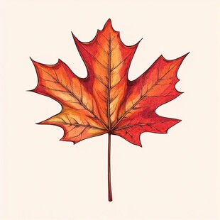 鲜艳红枫叶 秋日风情画