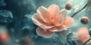 娇艳粉花绽露清新之美