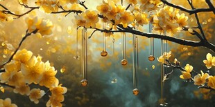 春日繁花垂坠梦幻景致