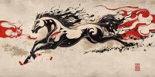 奔腾骏马展国风神韵