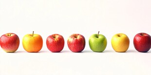 多彩苹果整齐排列