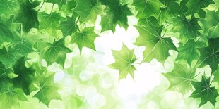清新绿叶背景图