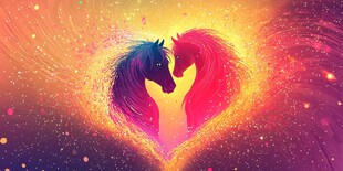 双马绘就心形梦幻图景