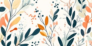 清新植物花卉图案背景