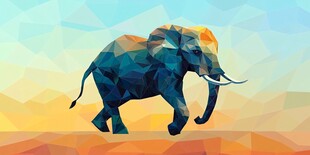 多边形大象的奇幻艺术图景
