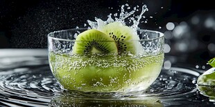 奇异果入水瞬间水花飞溅