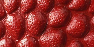 鲜红饱满的草莓纹理特写