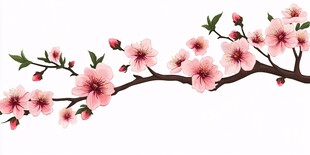 粉色桃花枝 春日浪漫景致