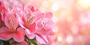 娇艳粉色六出花梦幻背景