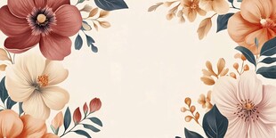 花卉边框插画
