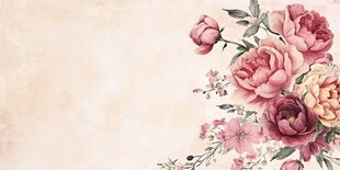 唯美花卉角落装饰背景图