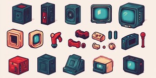 复古电子游戏设备大集合