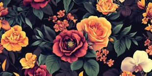 绚丽多彩花卉图案背景