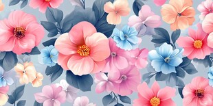 多彩花卉图案 清新浪漫风