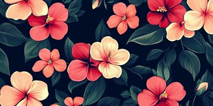 热带花卉图案背景