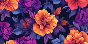 绚丽花卉图案背景设计