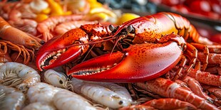 鲜活大龙虾与多样海鲜