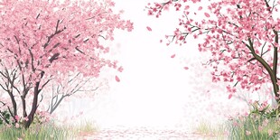 浪漫樱花小道春日美景
