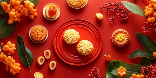 中秋月饼与节庆鲜果组合