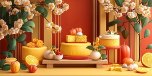 多彩秋季甜品的视觉盛宴