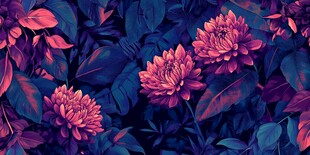 梦幻紫调花卉植物背景图