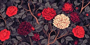 复古繁花图案背景