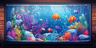 梦幻多彩的海底水族箱